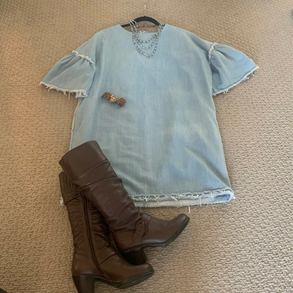 Denim sheath dress